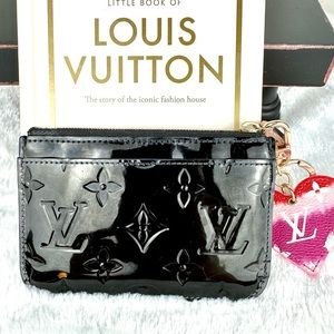 Louis Vuitton black vernis Key Cles pouch keychain